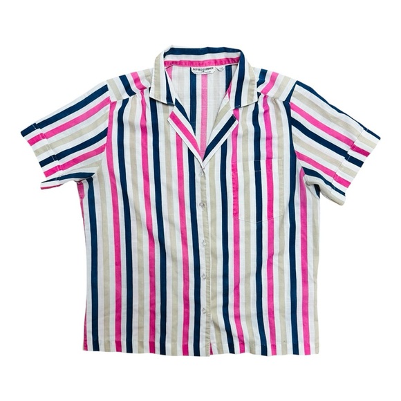 Alfred Dunner Multicolor Striped Button Down Shirt - Picture 1 of 5